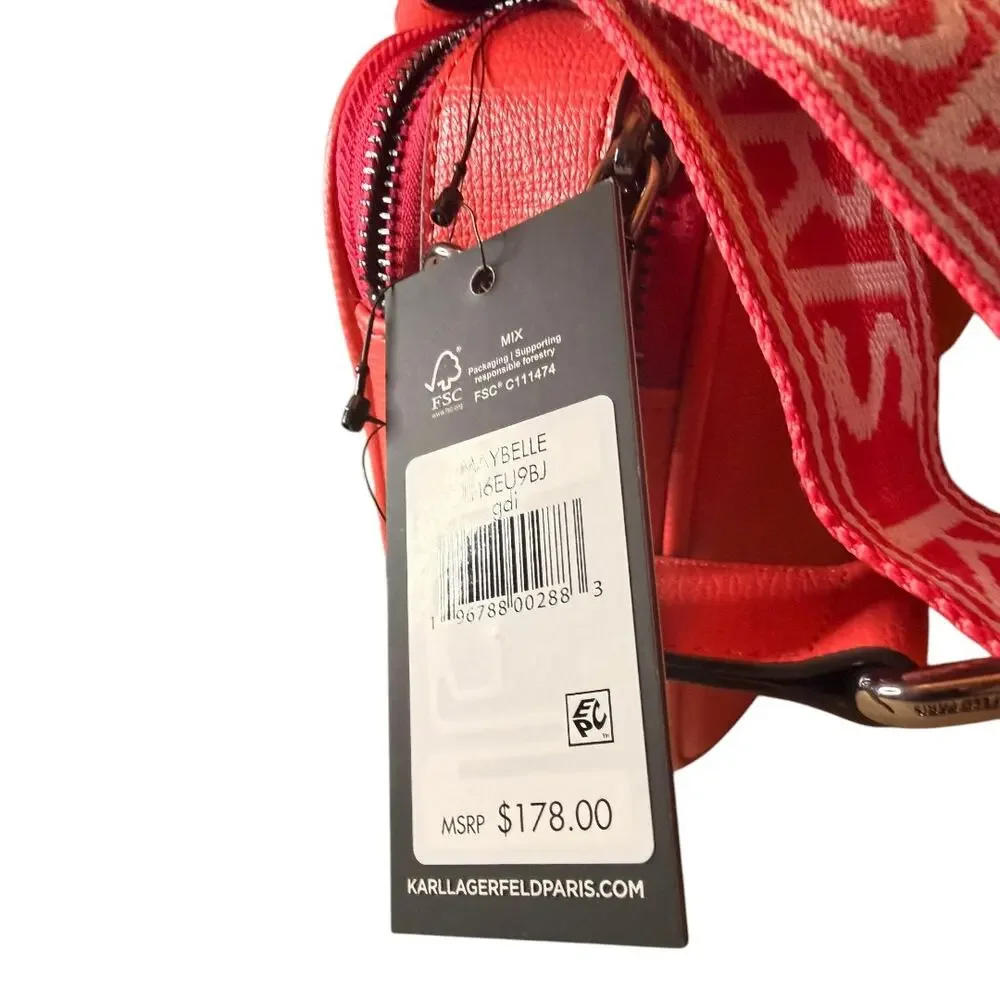 Karl Lagerfeld Paris Maybelle Camera Crossbody – Coral/Salmon – NWT